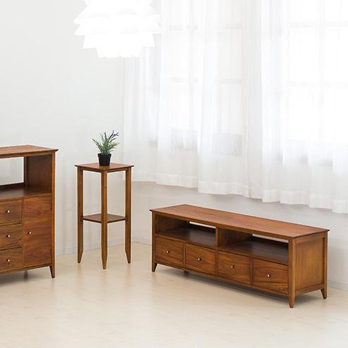 ローボード 黄金比 天然木 完成品 無垢材 北欧 テレビ台 幅121.5