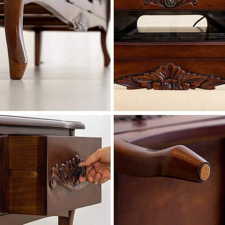 ロココ調 アンティーク テレビボード 猫足 姫系 アンティークスタイル ホワイト 木製 テレビボード 姫系 ロココ調 猫脚※i4※