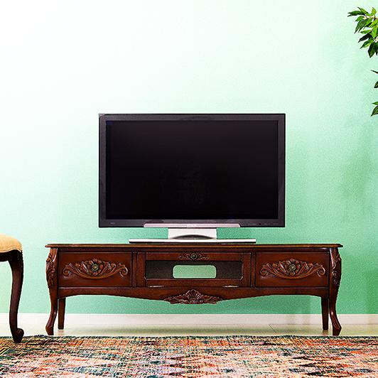 テレビボード アンティーク おしゃれ 130 猫脚 ロココ調 ローボード