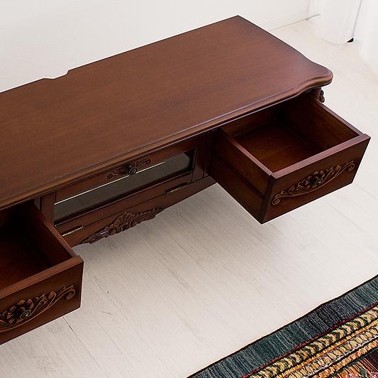 テレビボード アンティーク おしゃれ 130 猫脚 ロココ調 ローボード