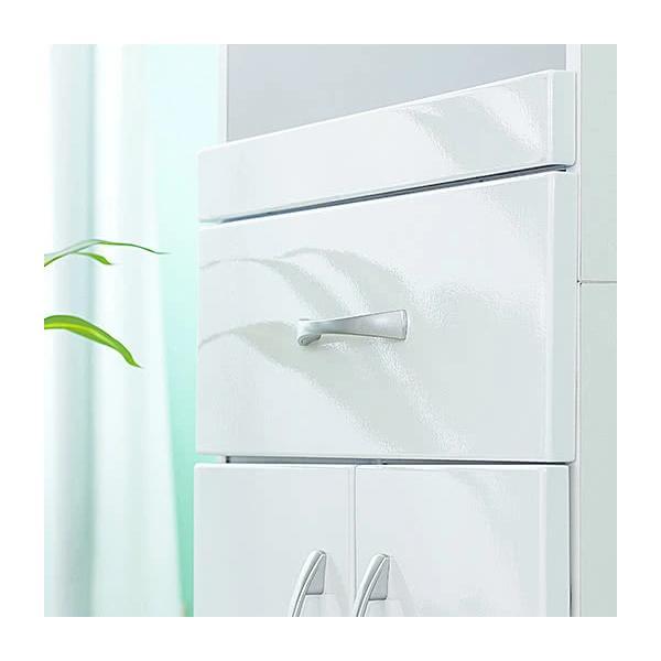 キッチンラック 白 スライド棚 幅47 スリム 食器棚 50 キャスター 家電