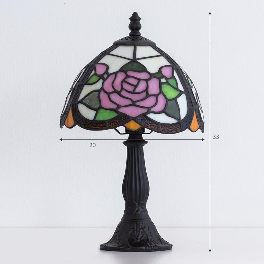 輸入雑貨 高級 『薔薇のステンドグラスランプ』 高品質 卓上ランプ LED