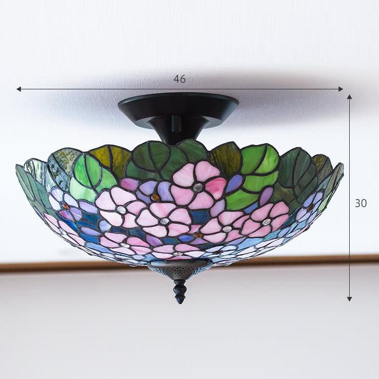 シーリングライト ステンドグラス フルーリー LED電球付き 花 天井
