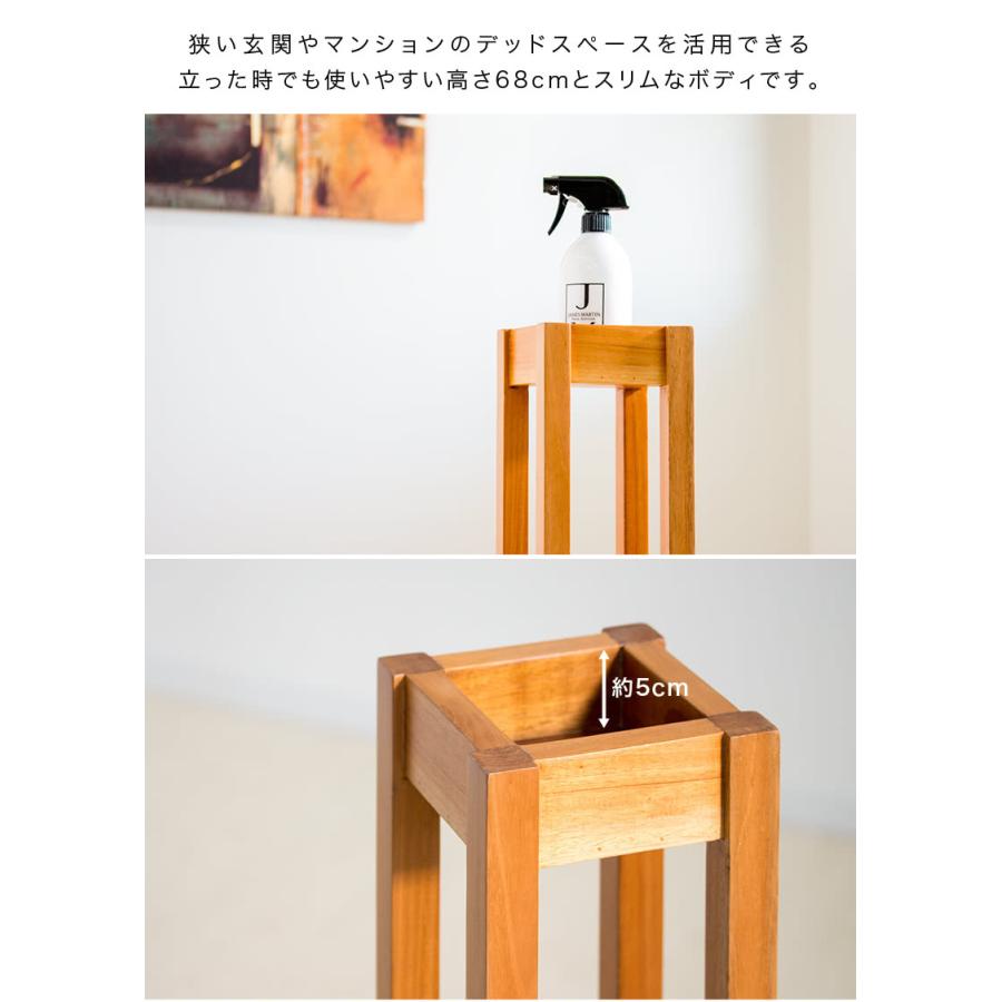 アルコールスタンド フラワースタンド 高さ60cm 消毒液　花台　サイドテーブル トール花台 幅16 天然木 完成品 無垢材 花台 アルコール台 消毒