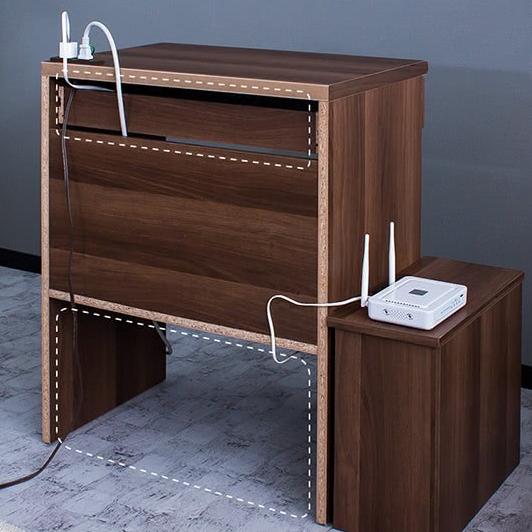 木製ブラウンデスク 引き出し付き 収納付ミニデスク。フリップトップ。 デスク 2台セット 幅60 コンパクト 白 茶 収納付き シンプル スリム