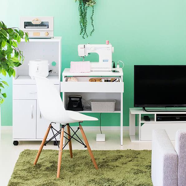 デスク 2台セット 幅60 コンパクト 白 茶 収納付き シンプル スリム