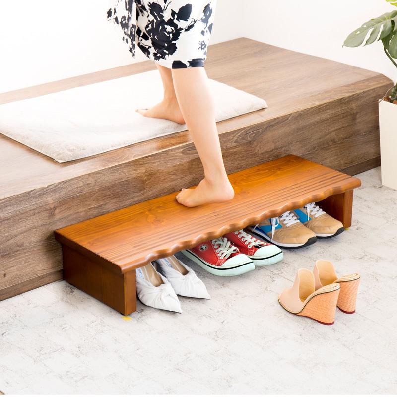 限定値下げ中！　天然 黒竹 玄関踏み台　玄関用ステップ　補助台 玄関台 幅90cm ブラウン 90-35135 天然木 不二貿易 | ステップ