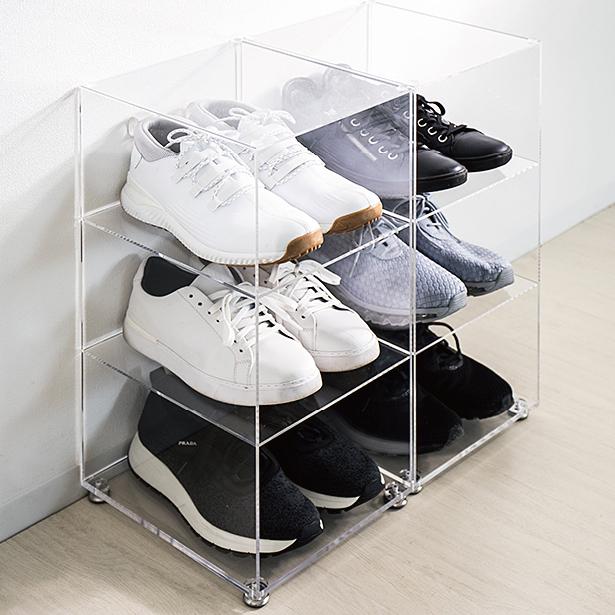 サニタリー収納 奥深タイプ 2個組 アクリルラック クリアラック