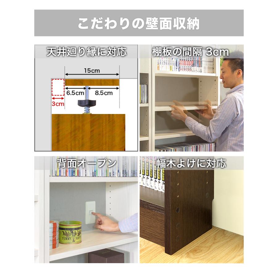 幅45×2台セット 耐震本棚 ロールスクリーン付き 幅90 奥行19 突っ張り