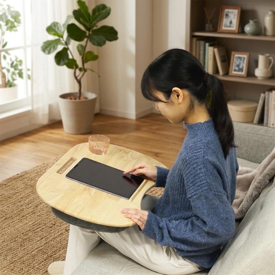 膝上テーブル ラップデスク 天然木 ひざ上テーブル スタンド ドリンク