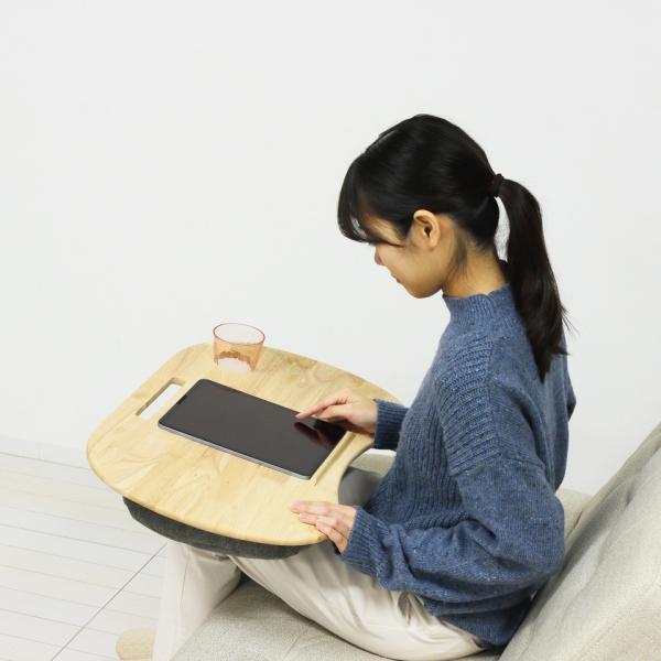 膝上テーブル ラップデスク 天然木 ひざ上テーブル スタンド ドリンク