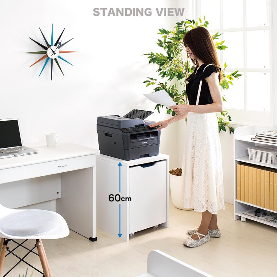 プリンター台 キャスター付 机下 幅50cm 奥行50cm 対応 A3対応 平台車 ホームキャリー 収納 移動 運搬 押し入れ収納 家庭用 業務用 キャリーカート プリンターラック プリンターワゴン 取っ手付き オフィス シンプル コンパクト おしゃれ 希望者のみラッピング無料