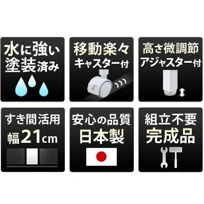 ゴミ箱 9リットル 2分別 スチール 約幅20cm スリム 日本製 ホワイト