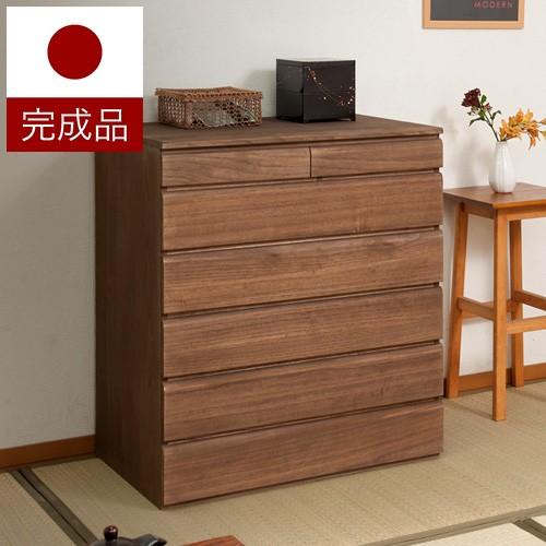 桐タンス 日本製 完成品 桐 6段 幅71cm おしゃれ ブラウン 押入れ