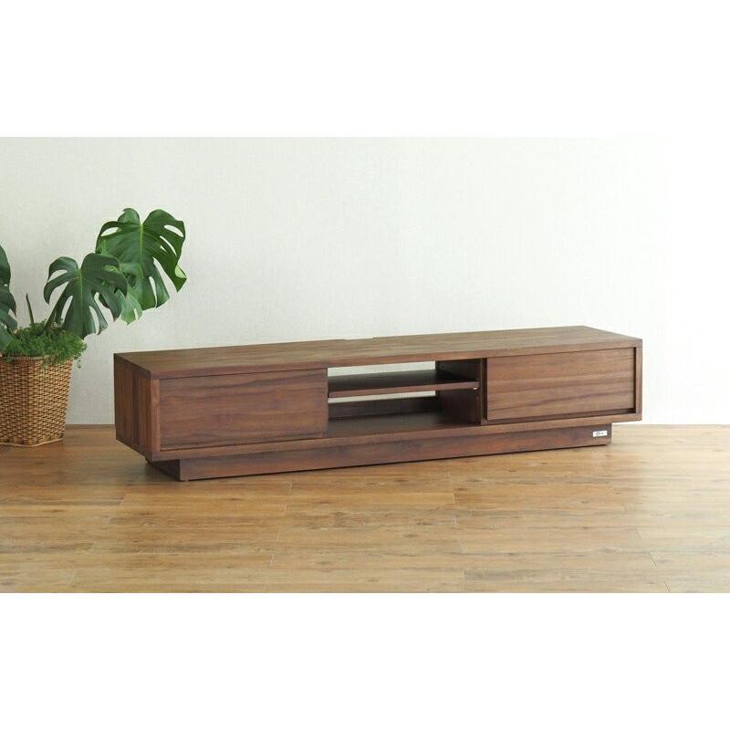 チーク無垢材 TVボード 50v用 ブラウン 幅160cm テレビ台 大型 大容量