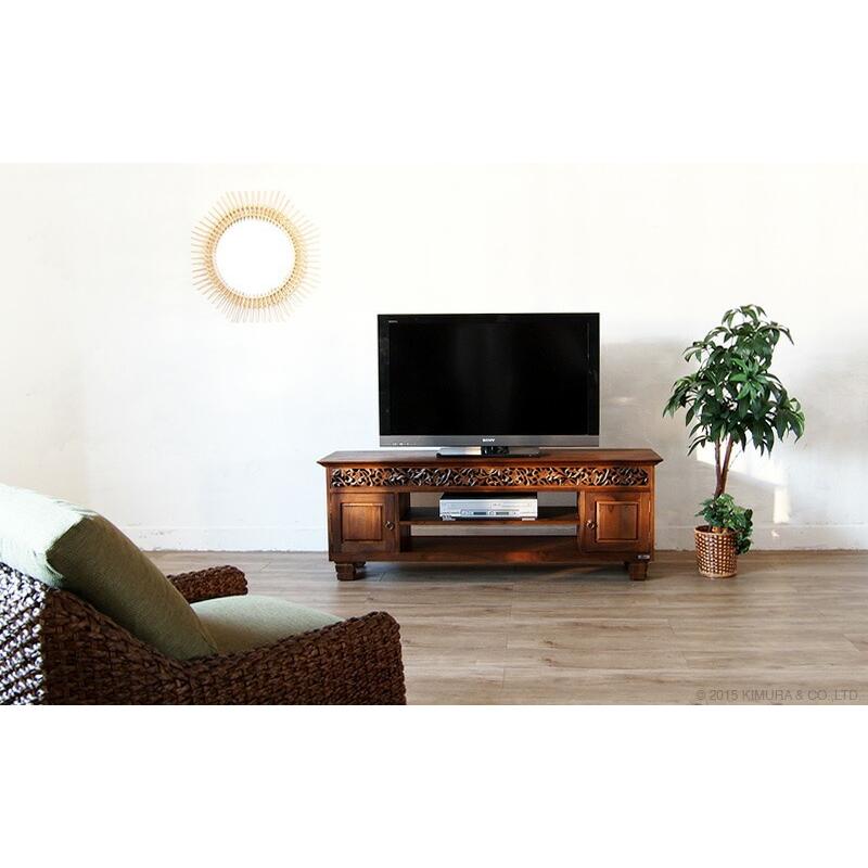 テレビ台 ローボード チーク無垢材 テレビボード 幅150cm 組立不要 