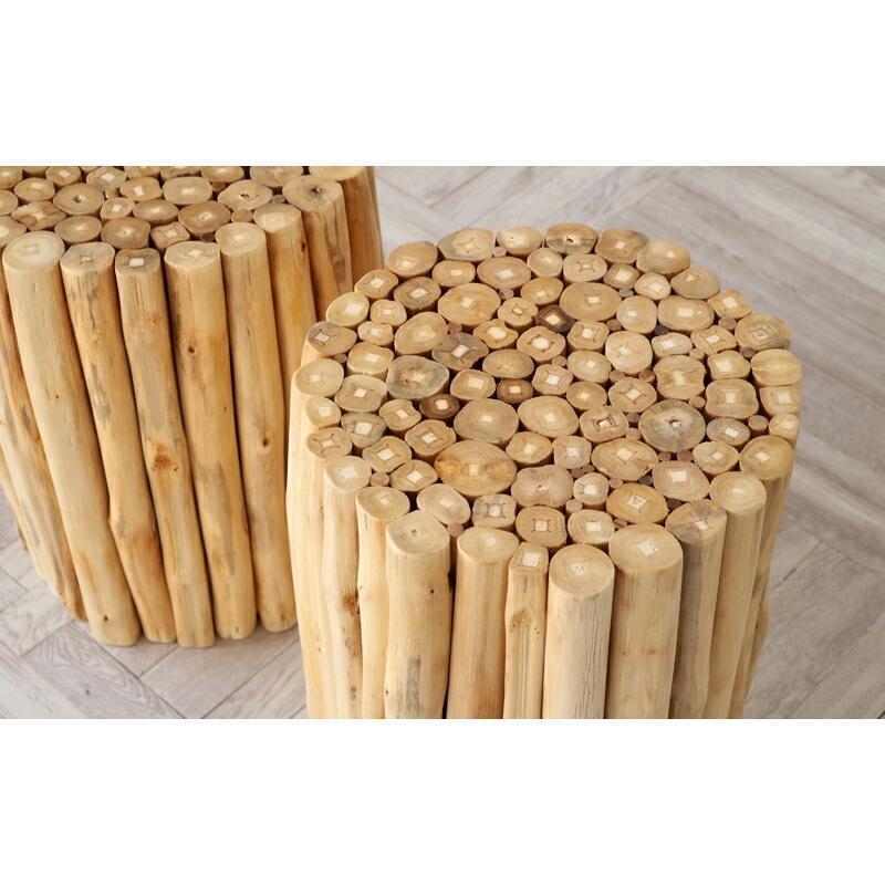 スツール 椅子 チーク無垢材 1人用 サイドテーブル インドネシア バリ