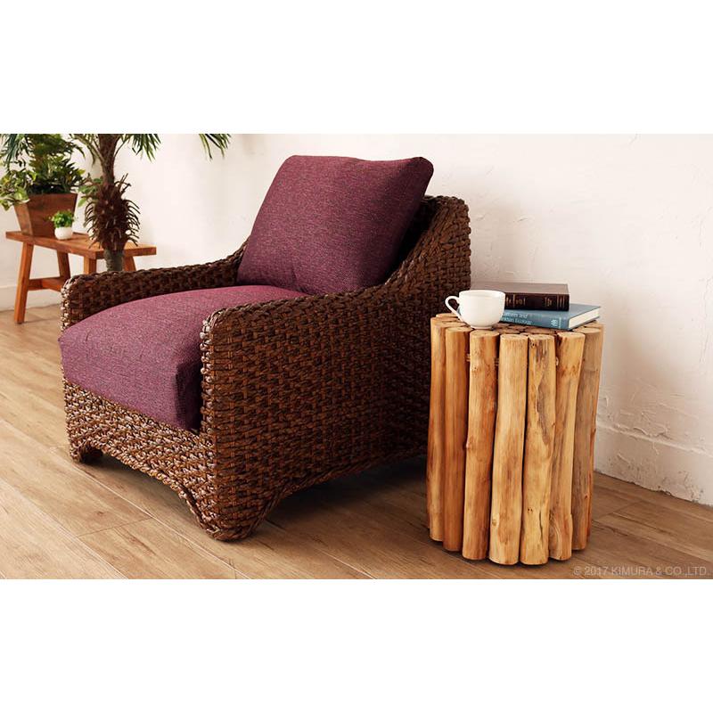 スツール 椅子 チーク無垢材 1人用 サイドテーブル インドネシア バリ