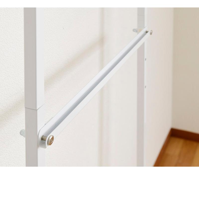 ハンガーラック 幅72.5cm 突っ張り 大容量 ホワイト 収納 シンプル