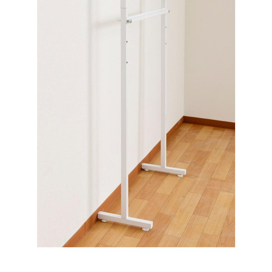 ハンガーラック 幅97.5cm 突っ張り 大容量 ホワイト 収納 シンプル