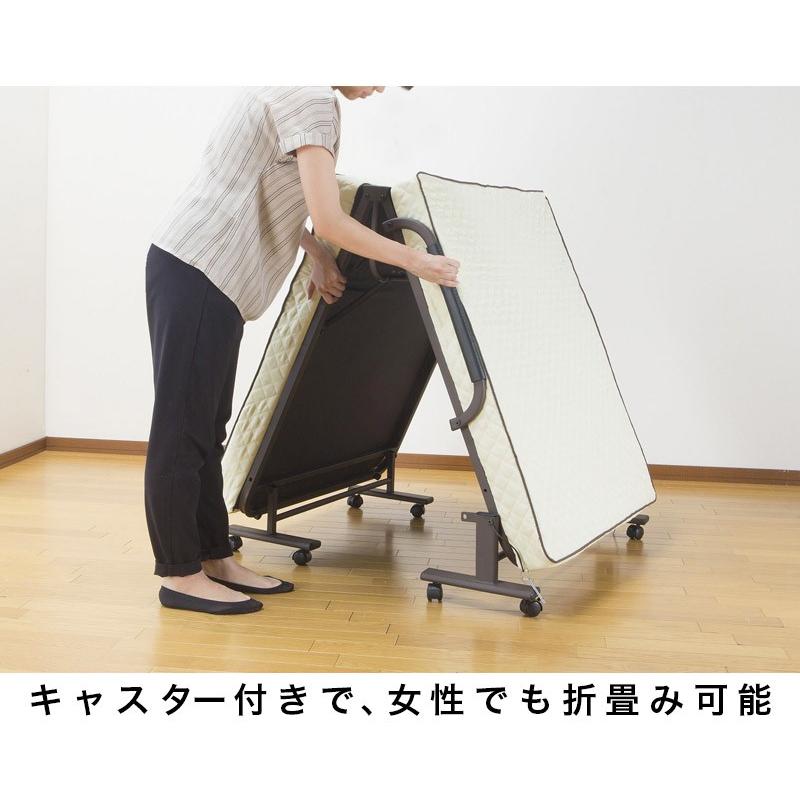 折りたたみ式 リクライニングベッド (ショートセミシングル) 幅74 全長