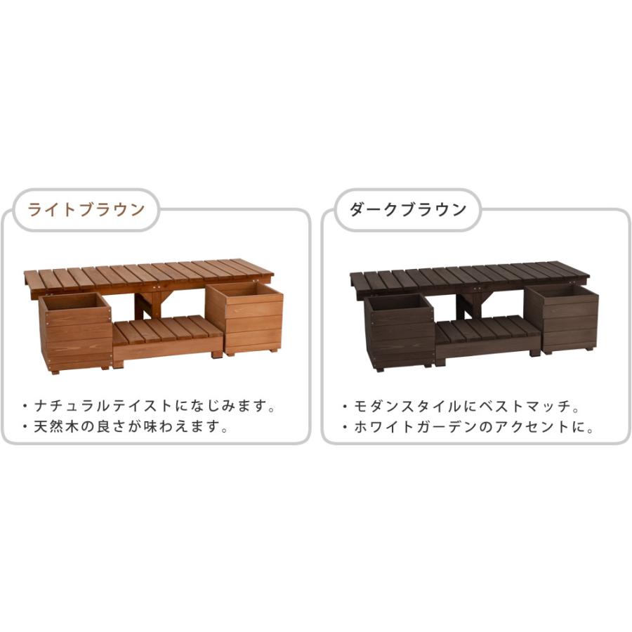 ユニット縁台ベンチ hiyori ひより プランターセット 幅155 奥行55 DE