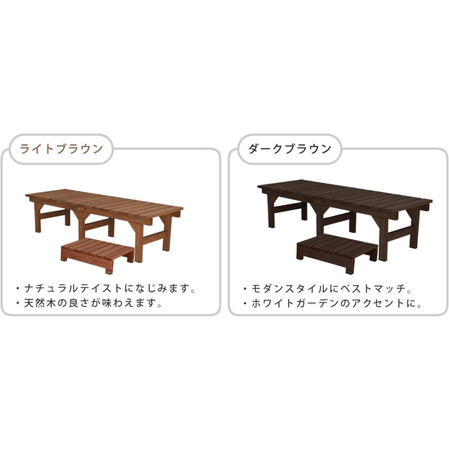 ユニット縁台ベンチ hiyori ひより ステップセット 幅155 奥行55 DE