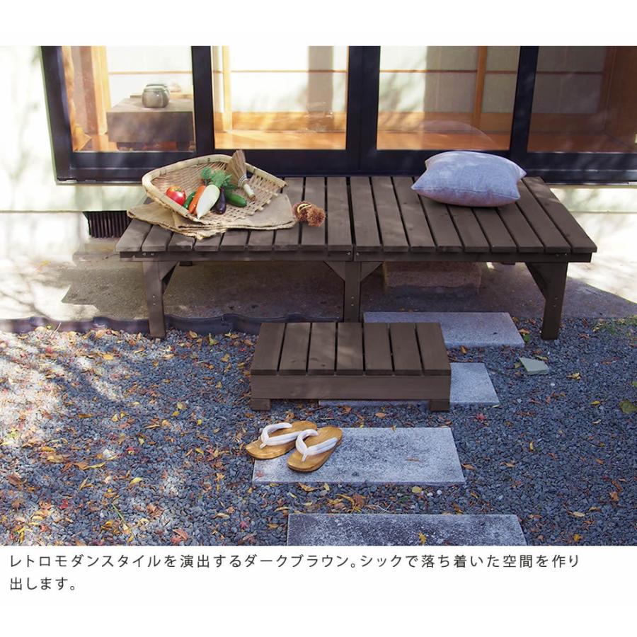ユニット縁台ベンチ hiyori ひより ステップセット 幅174 奥行88 DE