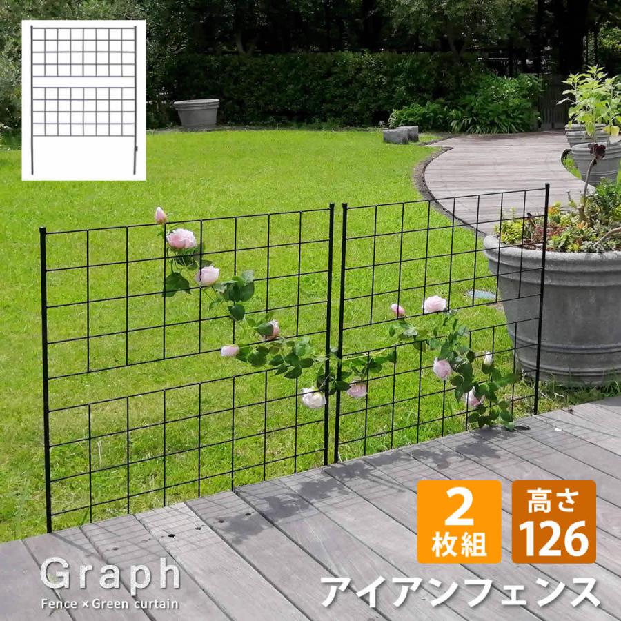 アイアンフェンス 高さ126 グラフ 2枚組 IF-GR022-2P 送料無料