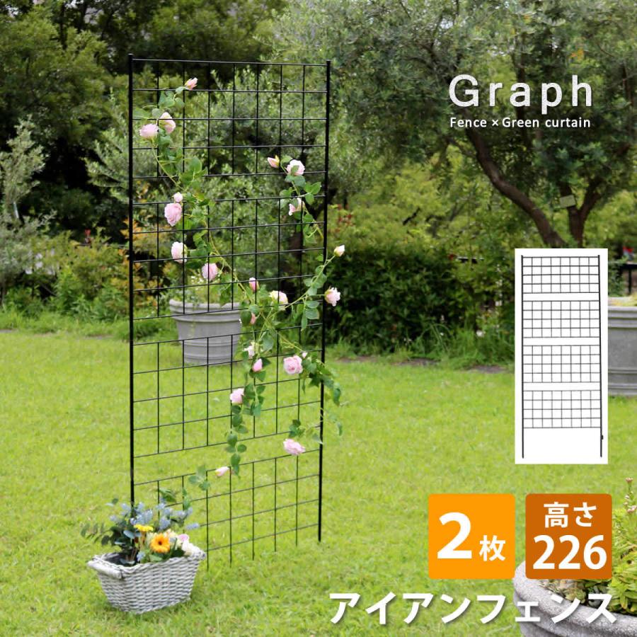 アイアンフェンス 高さ226 グラフ 2枚組 IF-GR024-2P 送料無料 フェンス アイアン ガーデンフェンス ガーデニング 枠 柵 仕切り 目隠し 境目