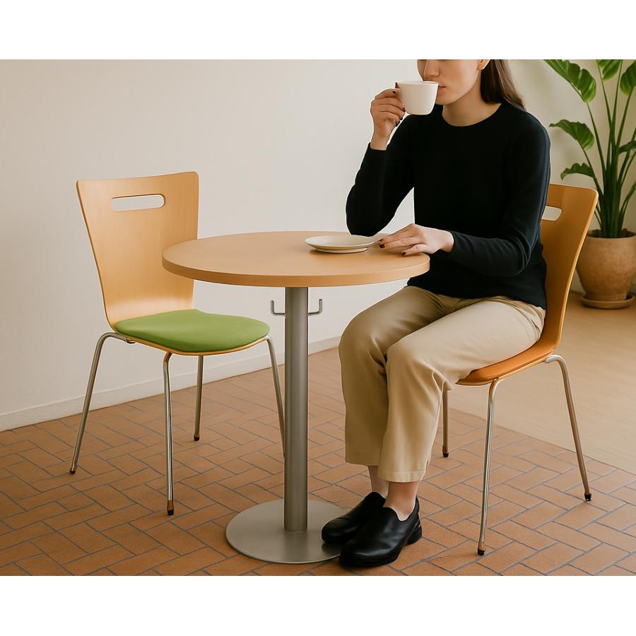 ミーティングテーブル 幅60 荷物が掛けられるフック付き ラウンド