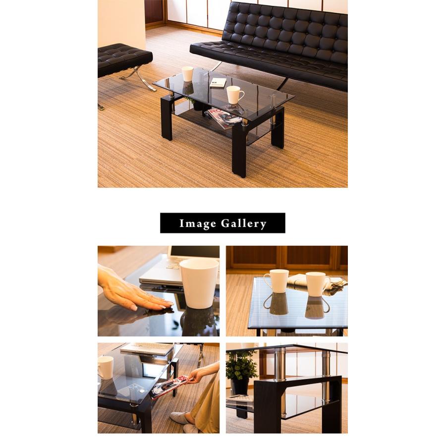 クリアブラックガラステーブル 強化ガラス 飛散防止 幅96cm 強化ガラス