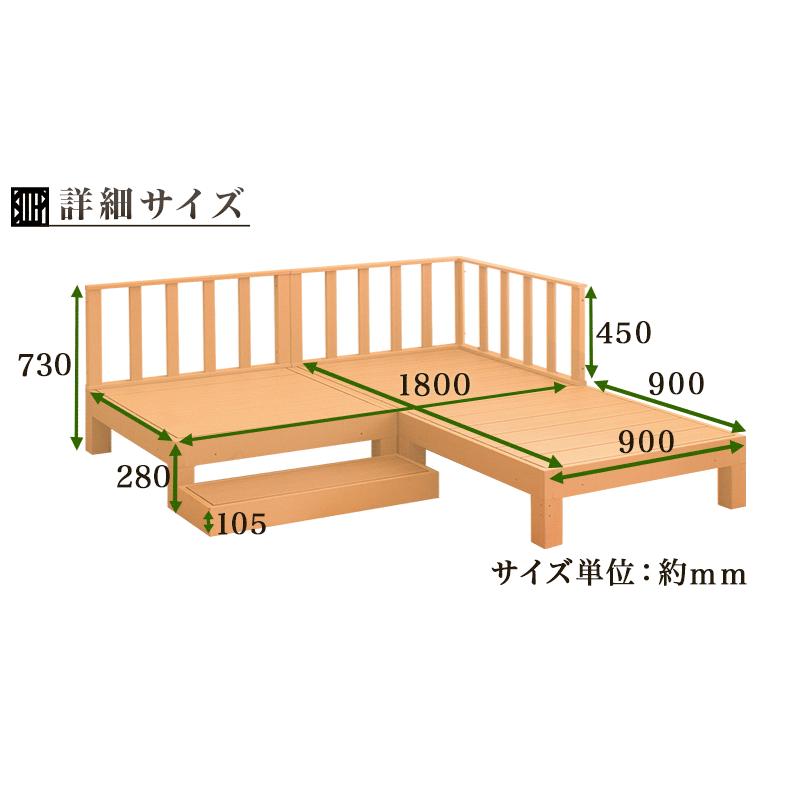 ウッドデッキ 6点セット 0.75坪 人工木材 樹脂 テラス 頑丈 デッキ