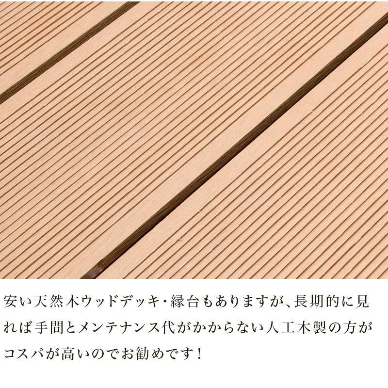 縁台 3点セット 0.5坪 踏み台付き 人工木材 低め 樹脂 すのこ デッキ ウッドデッキ 人工木 ブラウン 縁側 高耐久性 頑丈 丈夫 人工木縁台 幅90cmの画像