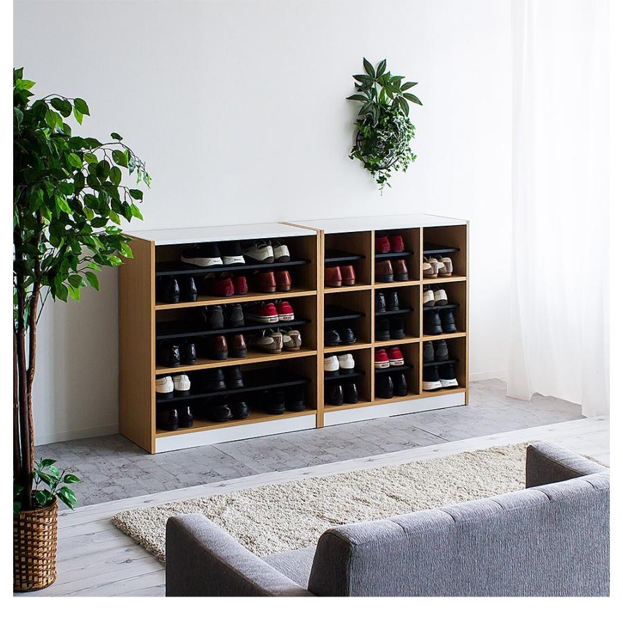 下駄箱 戸建て 幅82 幅80 3段 シンプル 大容量 9足 18足 1列 奥35 高90