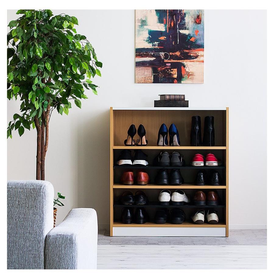 下駄箱 戸建て 幅82 幅80 3段 シンプル 大容量 9足 18足 1列 奥35 高90