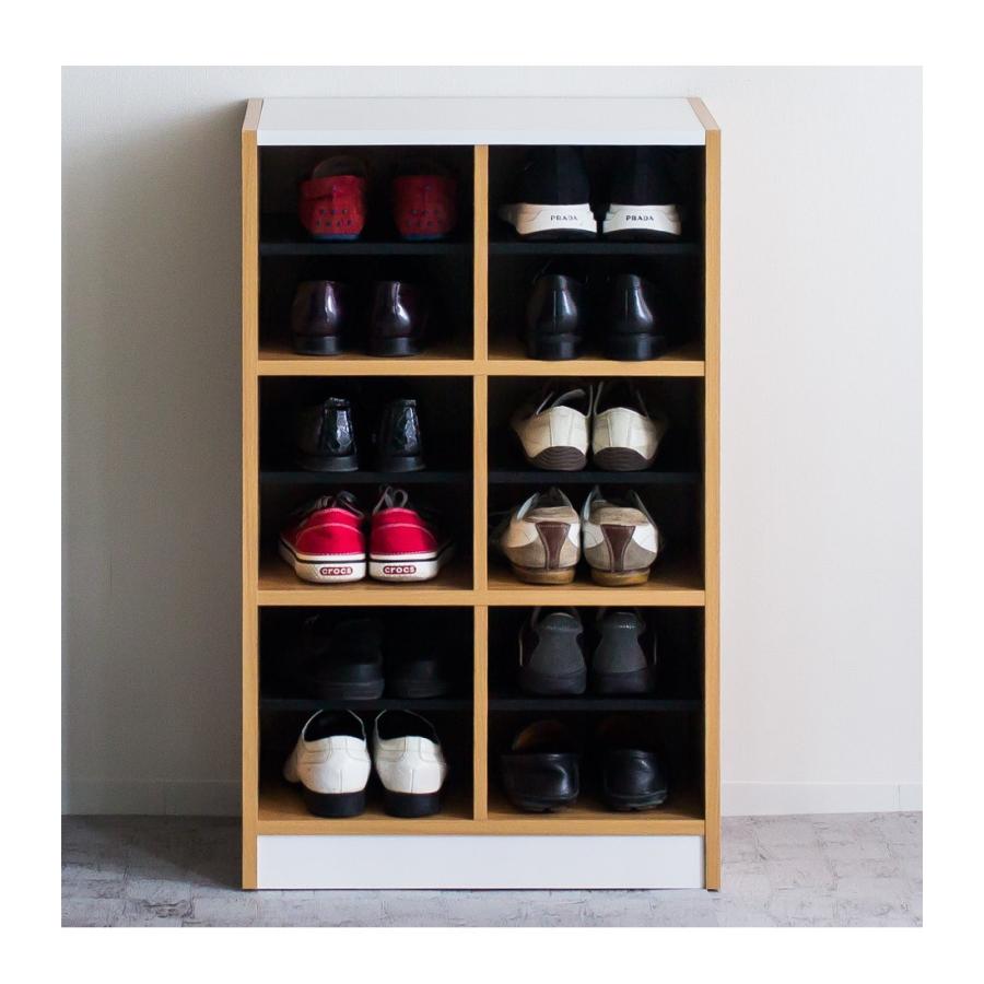 靴箱　シューズラック 下駄箱 業務用 シューズラック 幅55 6足 12足 上履き 外履き 2列 3段