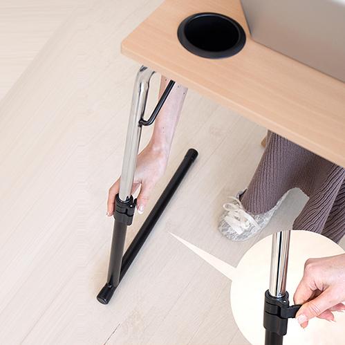 サイドテーブル 幅60 机 ドリンクホルダー付き 完成品 折り畳み 高さ