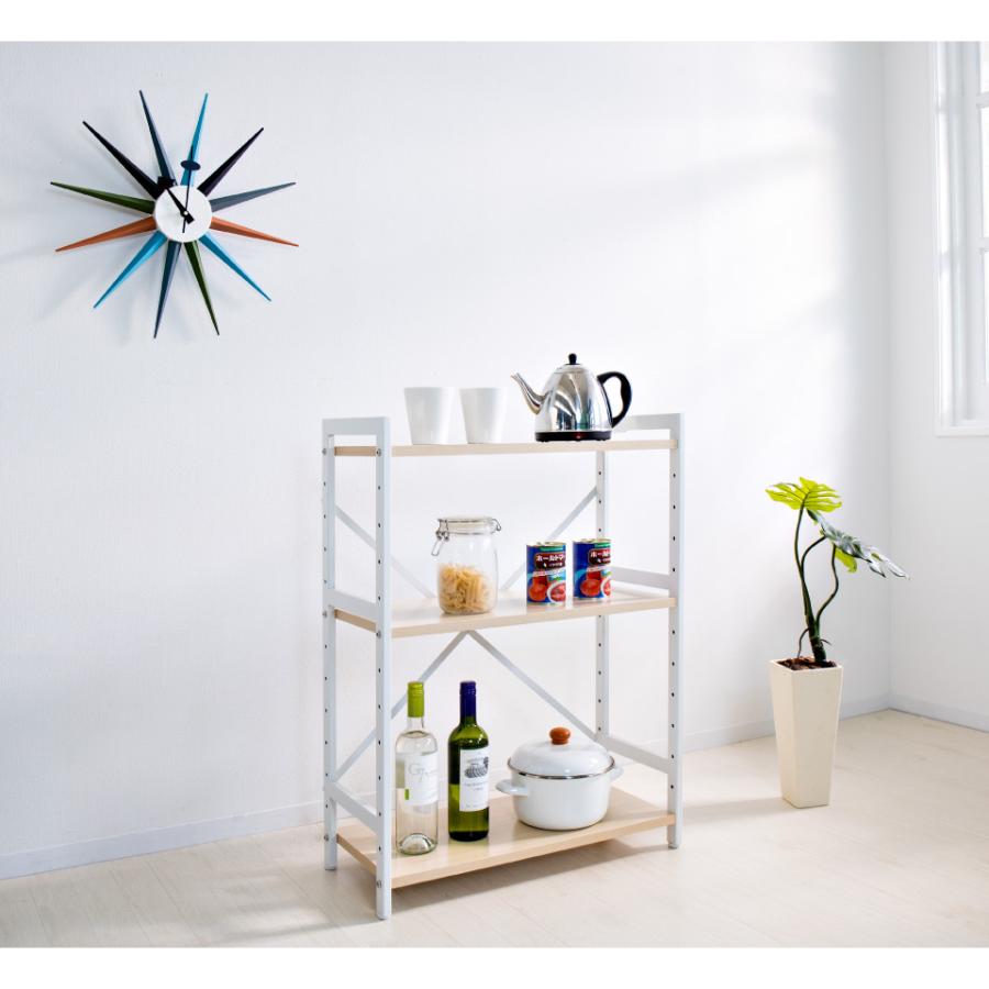 オープンラック 3段 ケースぴったり オープンシェルフ 幅62 高さ83.8