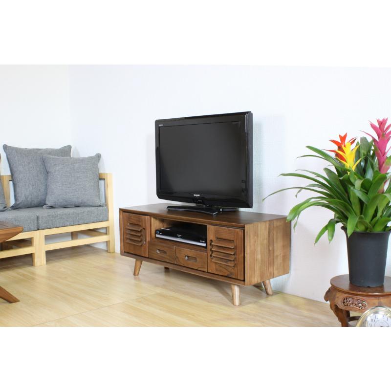 天然木 無垢材 TVボード 幅107 テレビ台 テレビラック 脚付き