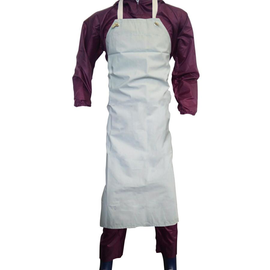 ビニール胸付前掛 ホワイト ビニール エプロン ロング おしゃれ