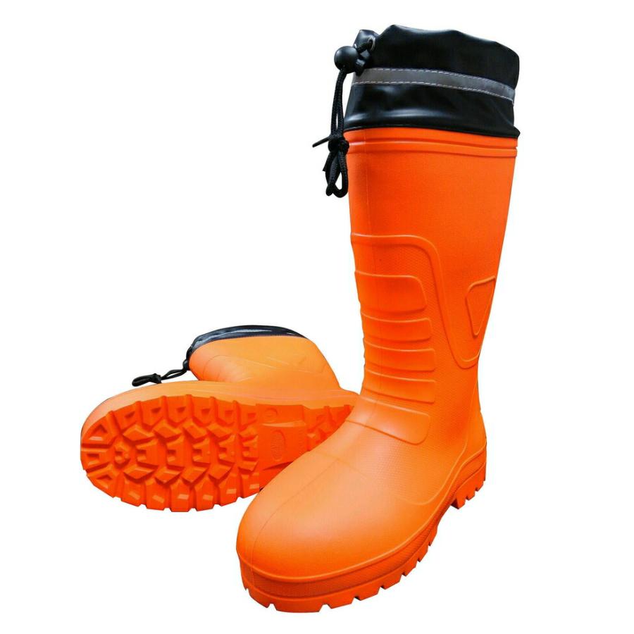 柔らかいEVAラバーブーツ(カバー付) オレンジ 長靴 ラバー 軽量 メンズ