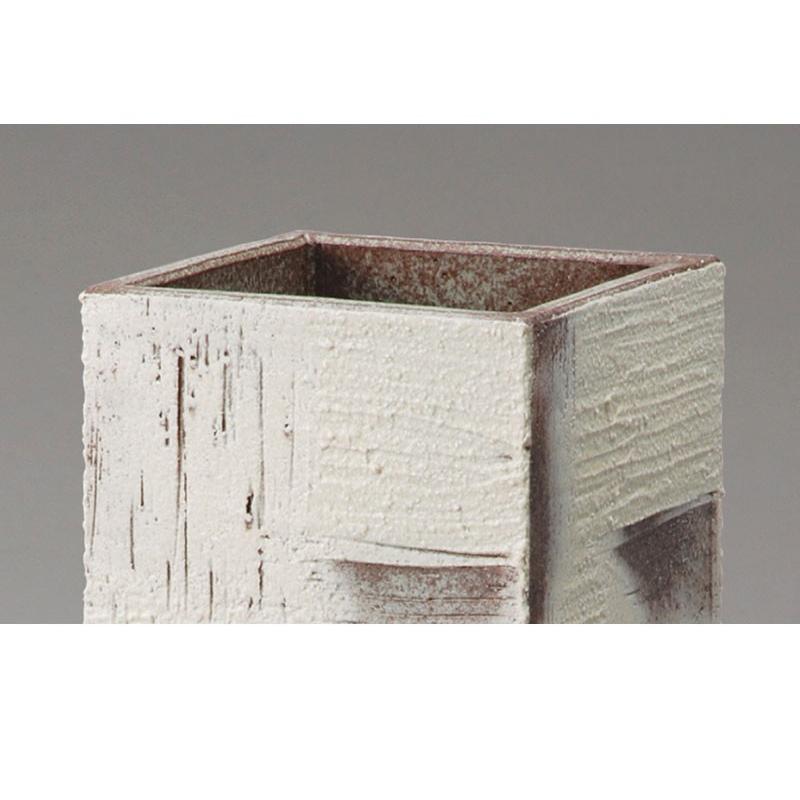 信楽焼傘立 黒地白結び 高さ47cm