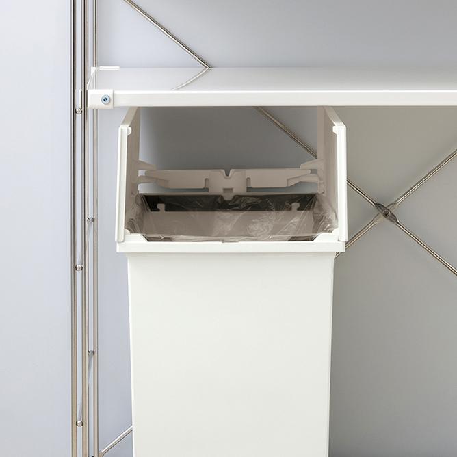 ダストボックス 2台 35L おしゃれ 抗菌 ごみ箱 キャスター 白 黒 ペダル式 2個セット 防汚加工 幅22 ふた付き 袋 見えない ゴミ袋を隠すフタ付_2
