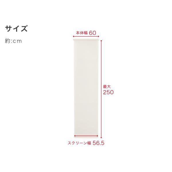 間仕切り 幅60 丈250cm ロールスクリーン 目隠し 巻上器付き 幅60cm×高