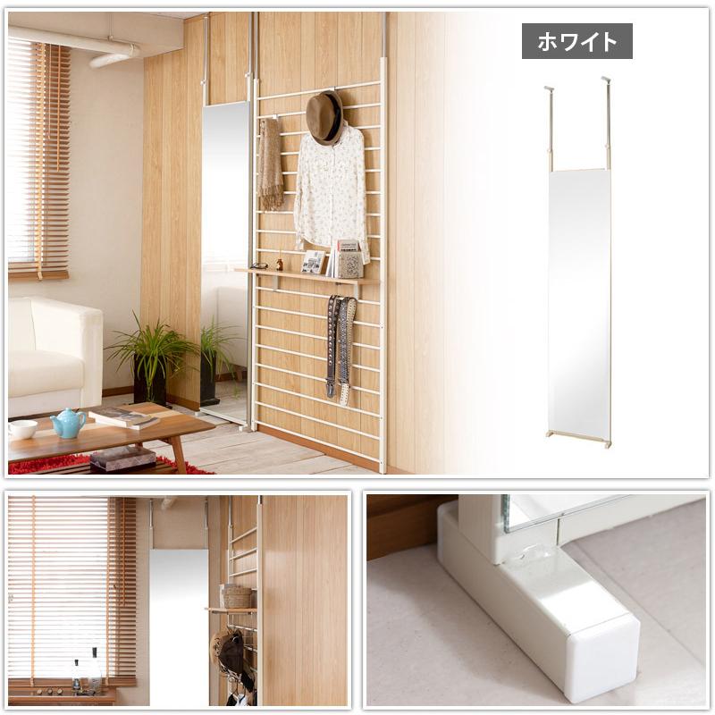 鏡 ミラー 突っ張り ウォールミラー 日本製 幅40cm スタンドミラー 40