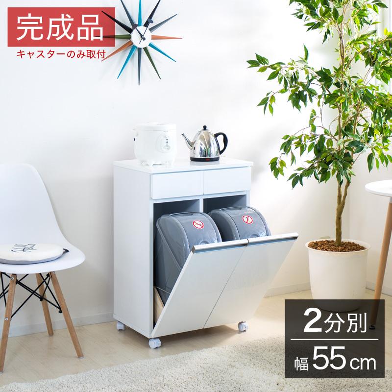 ダイニングダストボックス2D 2分別 ゴミ箱 家具調 台所用 生ごみ 幅