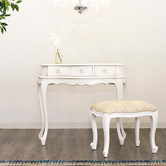 コンソール 幅90cm ロココ調 アンティーク 白 ロイヤル 電話台