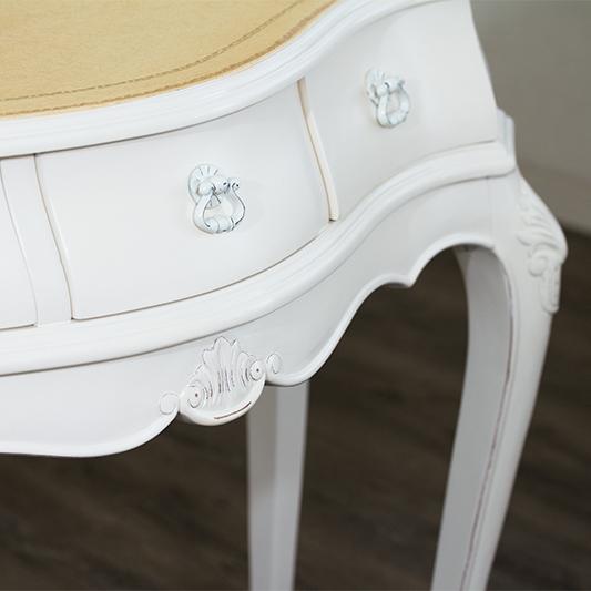 コンソール 幅90cm ロココ調 アンティーク 白 ロイヤル 電話台