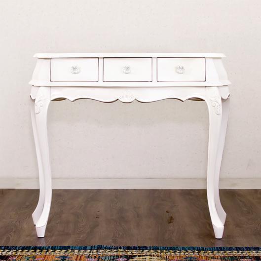 コンソール 幅90cm ロココ調 アンティーク 白 ロイヤル 電話台